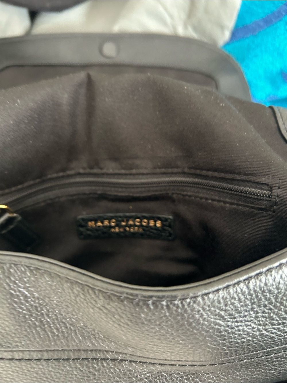 Marc Jacobs Black Pebbled Leather Messenger Bag
